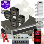 KOMPLETNY ZESTAW DO MONITORINGU IP HIKVISION TUBOWE 4 KAMERY 4MP + REJESTRATOR 4 KANAŁOWY + SWITCH POE + DYSK TWARDY